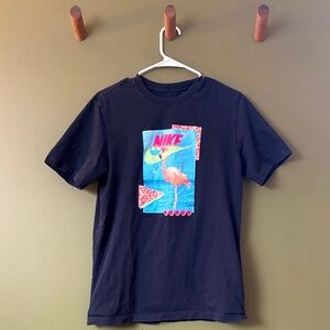 Nike Black Tee with Flamingo Graphic